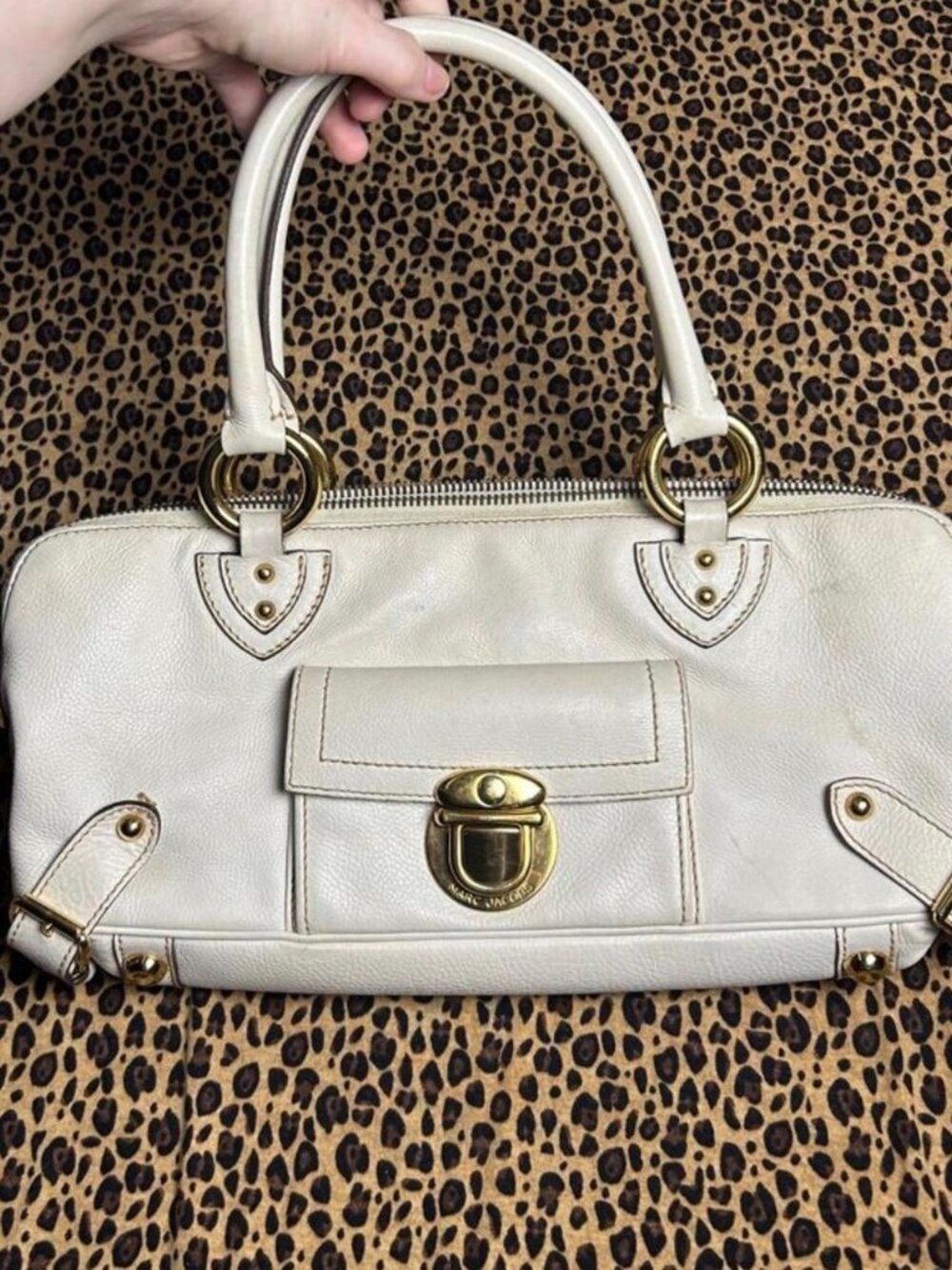 White leather Mark Jacob’s handbag